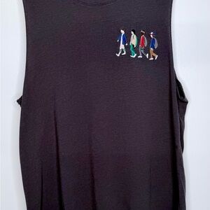 Netflix Stranger Things‎ Embroidered Black Sleeveless Tank Size Extra Large (XL)